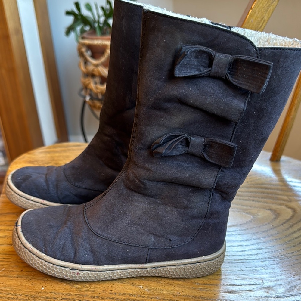 Livie & Luca Brown Boots with Bow Accents